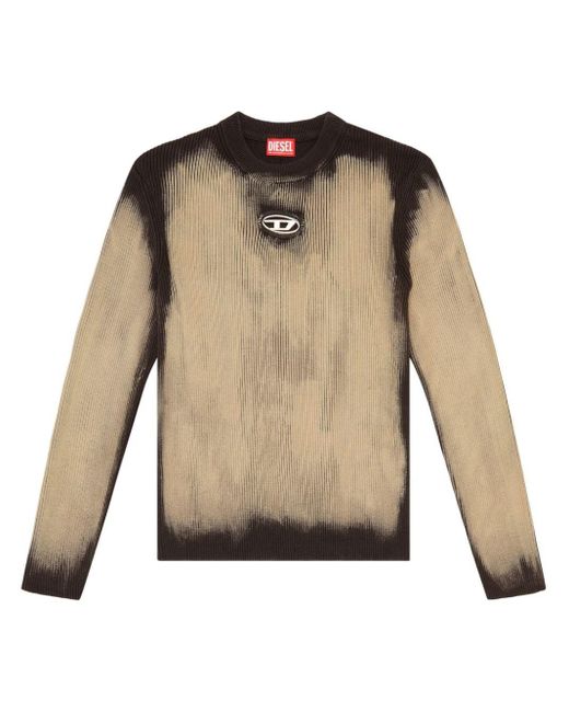 DIESEL Natural Treated Jumper With Metal Logo Insert for men