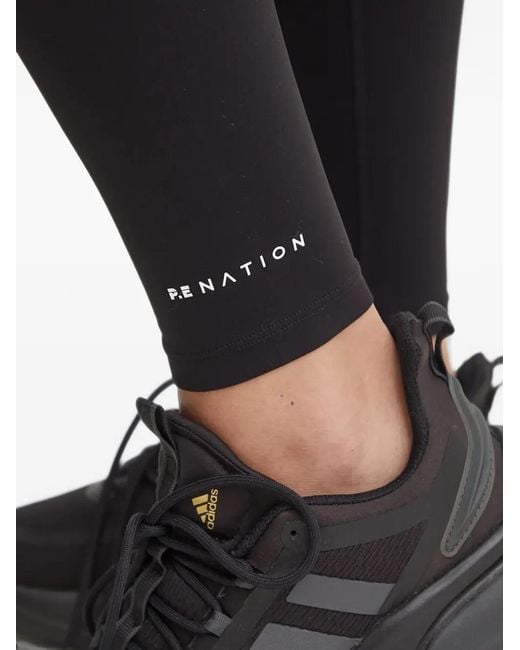 P.E Nation Black Logo-Print Leggings