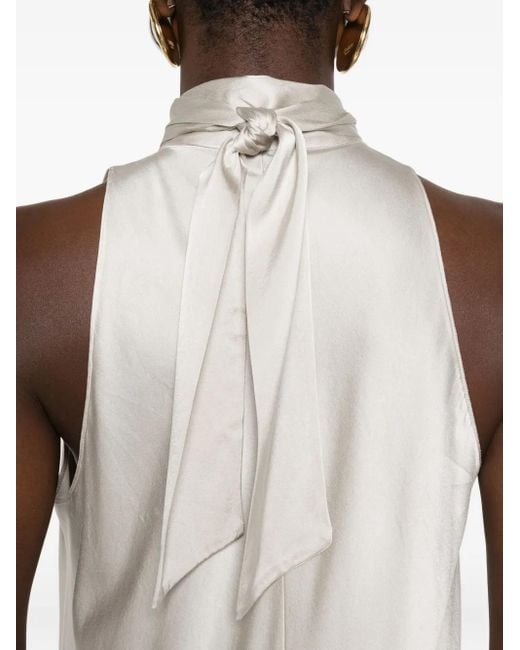 Forte Forte White Tie-Neck Maxi Dress