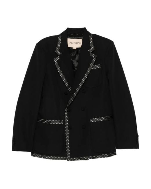 Valentino Garavani Doppelreihige Jacke mit Polka Dots in Black für Herren