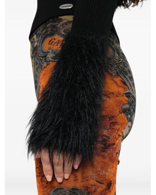 Jean Paul Gaultier Black Shearling Sweater
