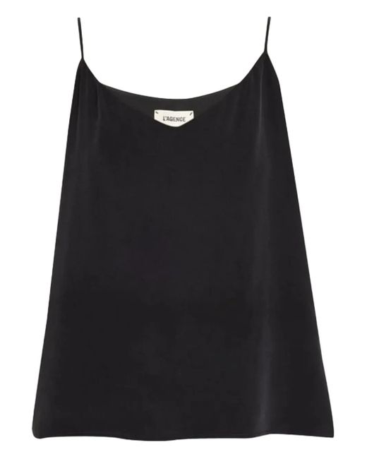 L'Agence Black V-Neck Top