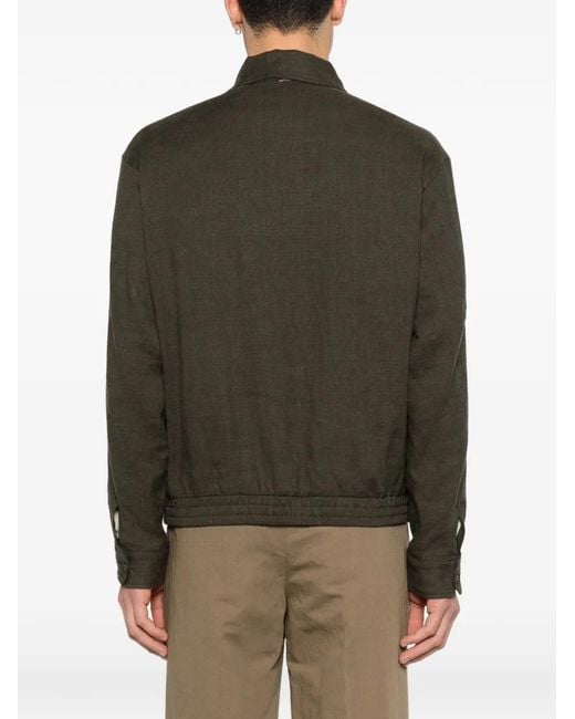 Herno Green Zip Jacket for men