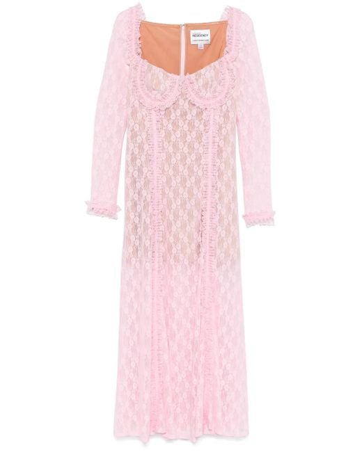 lace dress with chiffon sleeves Elegant V-Neck Half Sleeves Long Lace Chiffon Wedding Dress