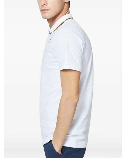 K-Way White Jud Tipped-Collar Polo Shirt for men