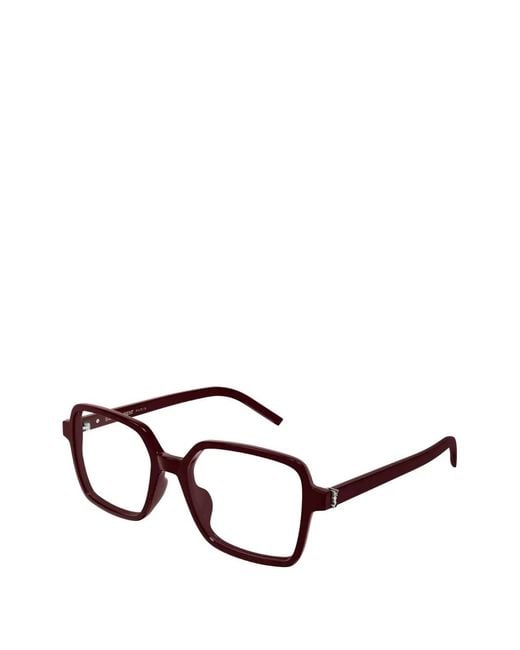 Saint Laurent Red Square-Frame Glasses