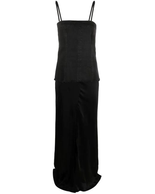 Blumarine Black Abito Raso Ins.Denim Clothing