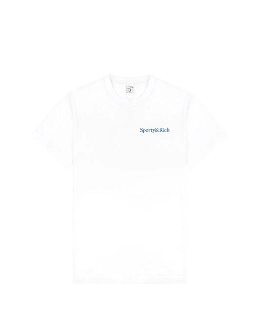 Sporty & Rich White Logo-Print T-Shirt