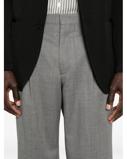 sunflower Gray Pleated Trousers for men
