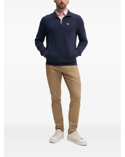 Barbour Blue Zip Sweatshirt for men