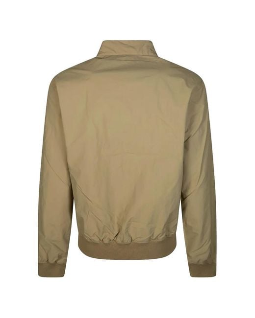 Barbour Green Royston Button Zip Bomber Jacket for men