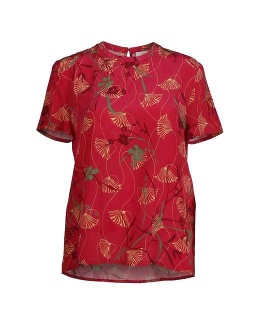 Valentino Garavani Red Floral-Print T-Shirt