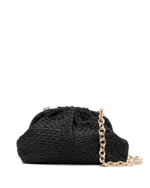 Maria La Rosa Black Game Woven Shoulder Bag