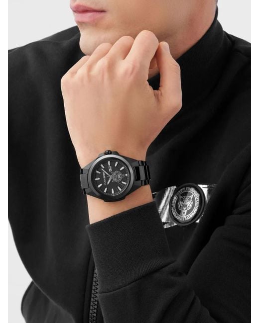 Philipp Plein Black Tigermaster 47Mm for men