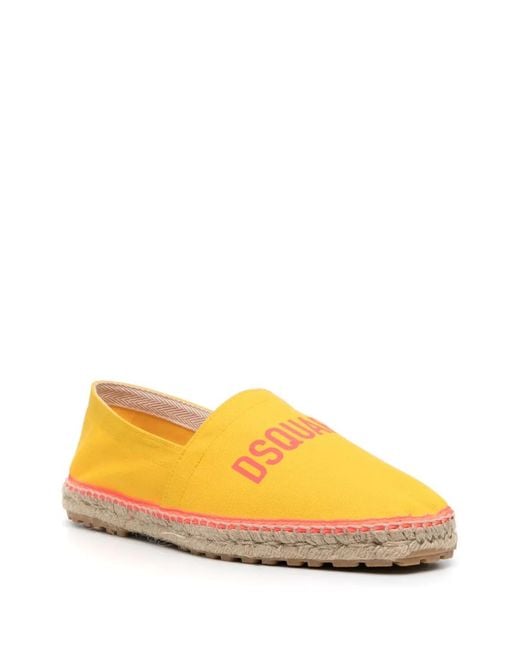 DSquared² Yellow Logo-Print Espadrilles for men