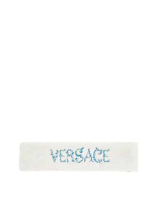 Versace White Logo-Embroidered Headband