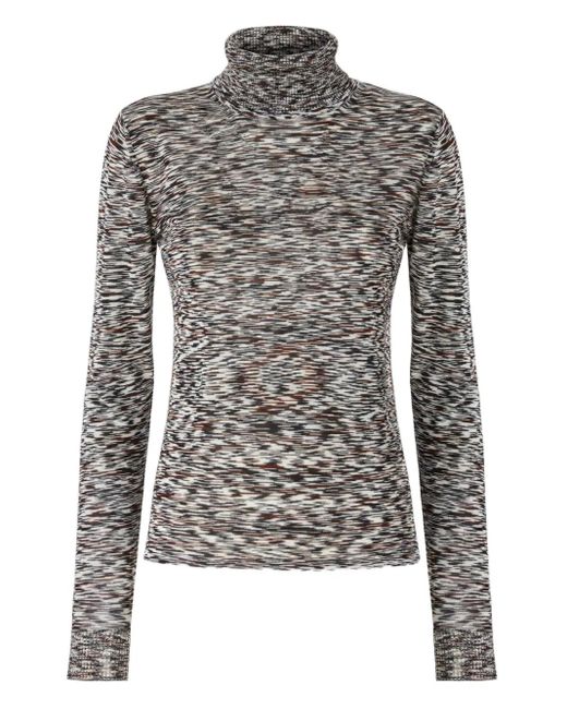 Missoni Gray Roll-Neck Knit Sweater