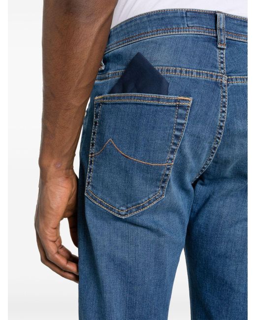 Jacob Cohen Tief sitzende Nick Slim-Fit-Jeans in Blue für Herren