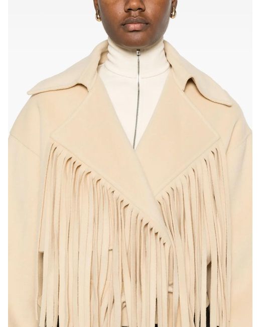 Nanushka Natural Fringe-Detail Jacket