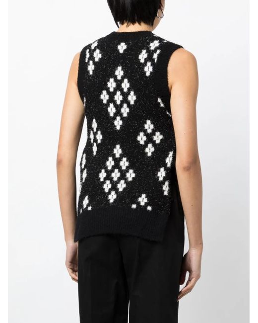 3.1 Phillip Lim Black Pullunder Mit Argyle-Muster