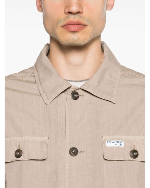 Fay Natural Ripstop Cotton Shirt Jacket for men