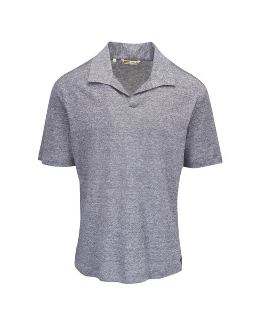 Maurizio Baldassari Gray Short-Sleeved Knit Polo Shirt for men