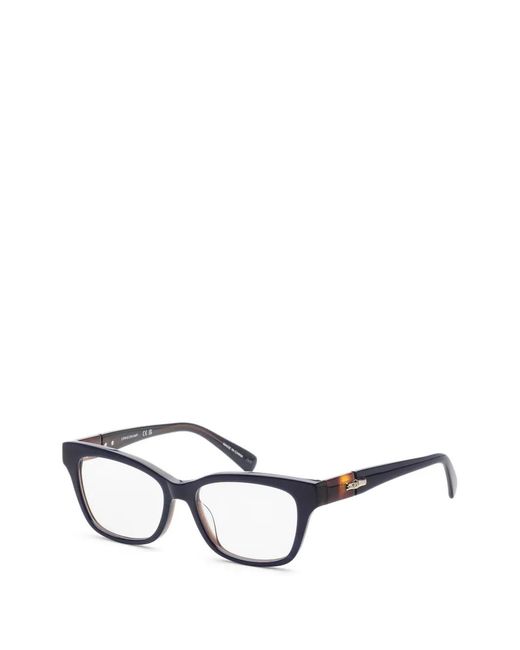 Longchamp White Tortoiseshell-Effect Rectangle-Frame Glasses