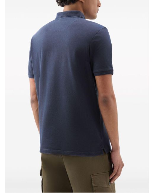 Woolrich Blue Mackinack Cotton Polo Shirt for men