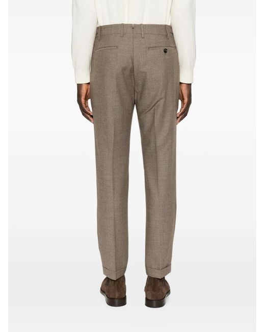 Berwich Gray Pleated Wool Trousers for men