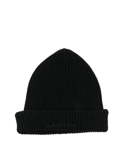 Lanvin Black Wool Beanie for men
