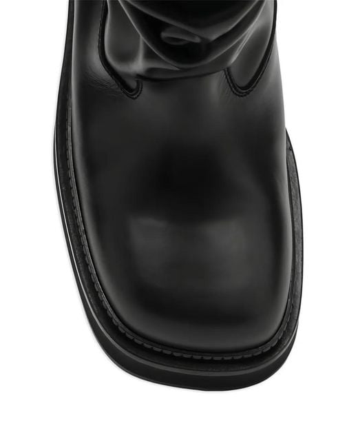 The Attico Black Robin Passeggiata Ruched Combat Boots