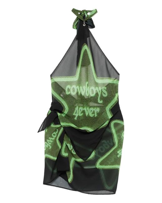 COWBOYS OF HABIT Green 4Ever Star-Graphic Skirt Set