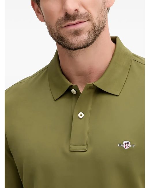 Gant Green Polo À Manches Longues for men