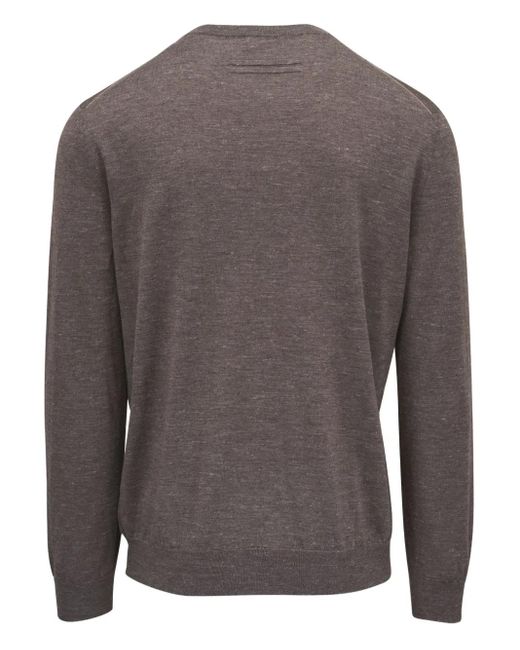Zegna Gray Silk-Blend Jumper for men
