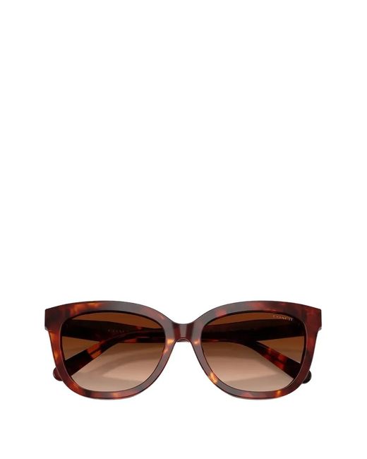 COACH Brown Tortoiseshell-Effect Cat-Eye Sunglasses