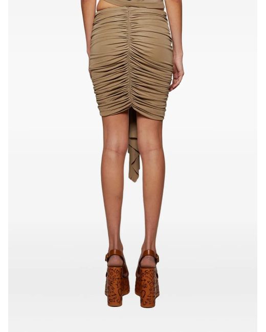 Christopher Esber Natural Ruched Mini Skirt