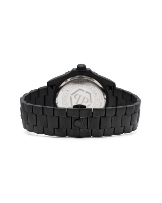 Philipp Plein Black Gmt-i Challenger 49mm for men