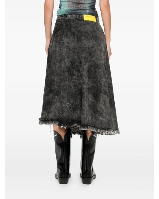 Marques'Almeida Gray Belted Denim Skirt