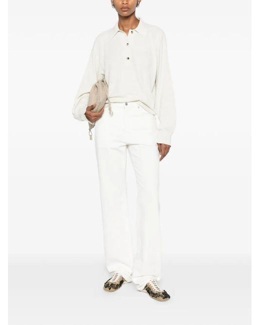 Calvin Klein White Logo-Patch Jeans