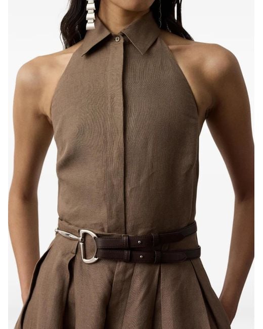 Ralph Lauren Brown Eldred Halterneck Backless Top
