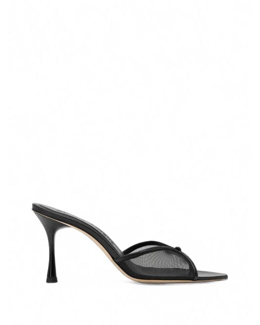 STUDIO AMELIA Black Jacques Mesh-Panel Sandals