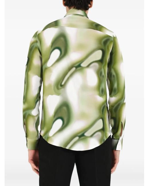 Patrizia Pepe Green Abstract-Print Shirt for men