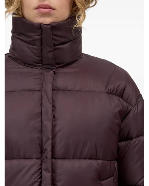 Closed Purple Cropped Puffer Jacket