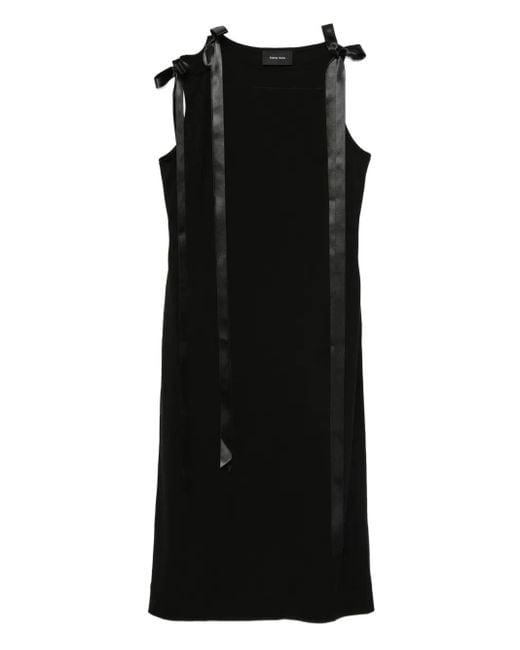 Simone Rocha Black Bow Strap-Detail Midi Dress