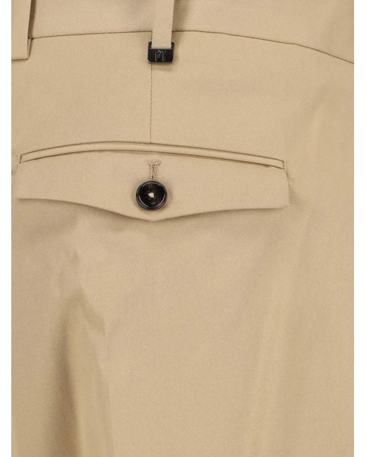 PT Torino Natural Pleated Trousers for men