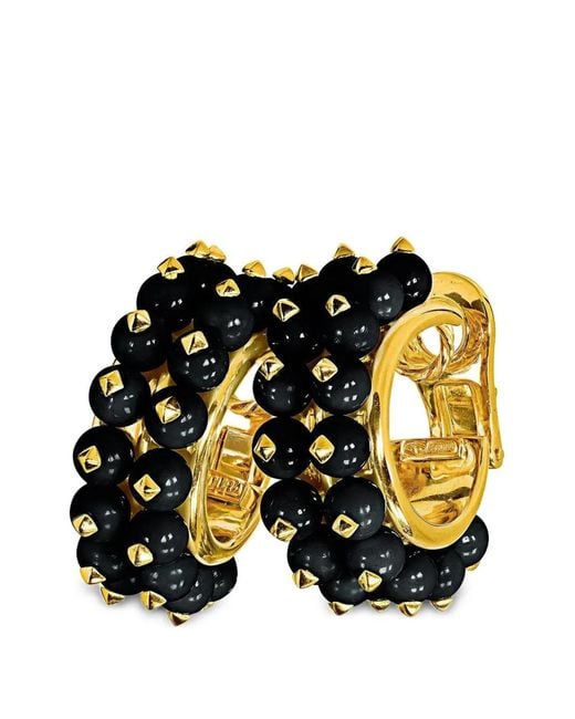 Verdura Black Boucles D'Oreilles À Perles