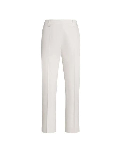 Brunello Cucinelli White Cotton Twill Trousers
