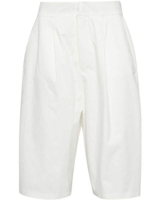 Thom Krom White Pleat-detail Tailored Shorts