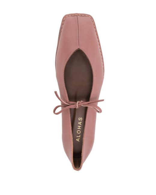 Alohas Pink Sway Leather Ballerina Shoes