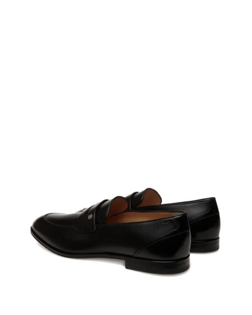 Bally Black Penny-Slot Leather Loafers for men